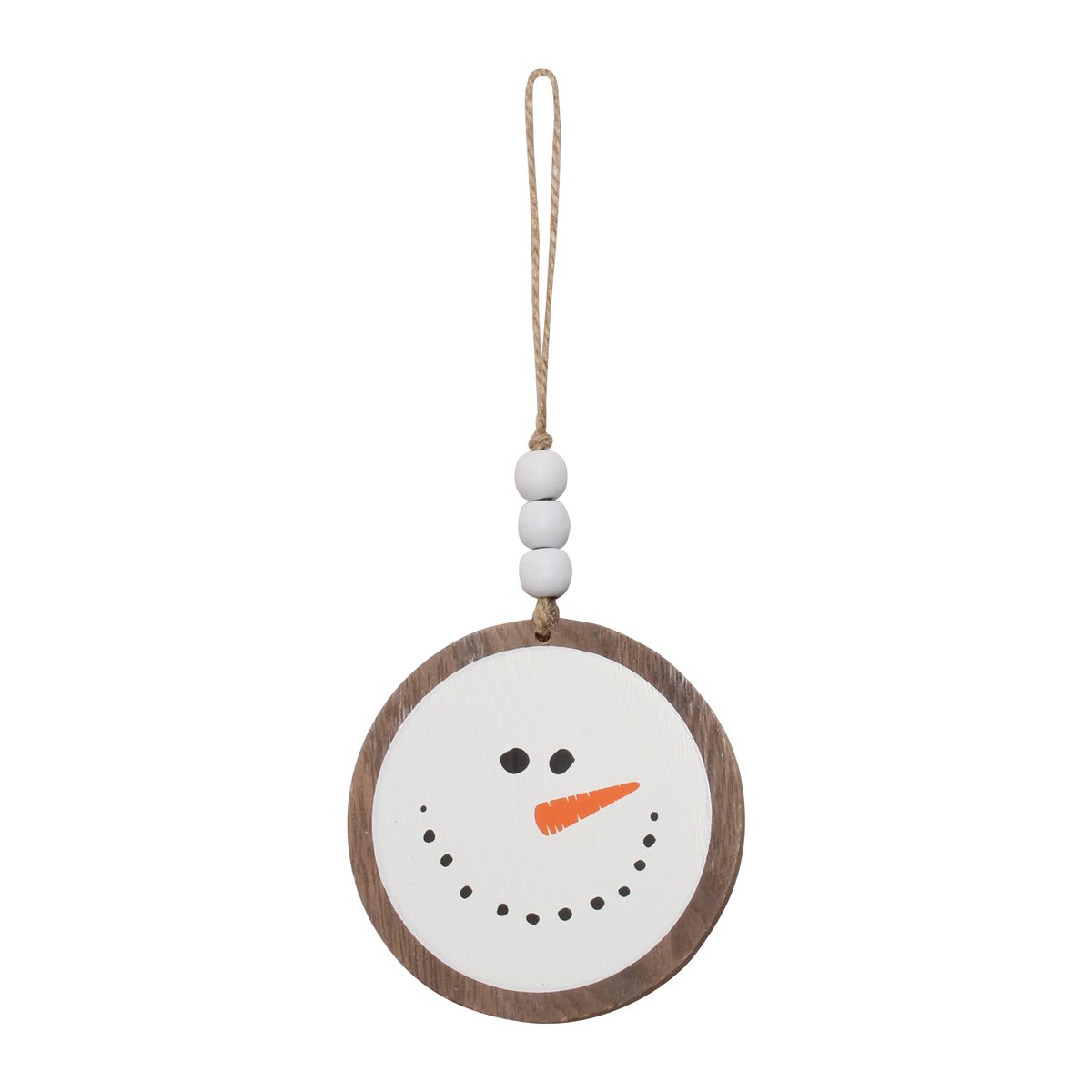 Smiling Round Snowman Ornie