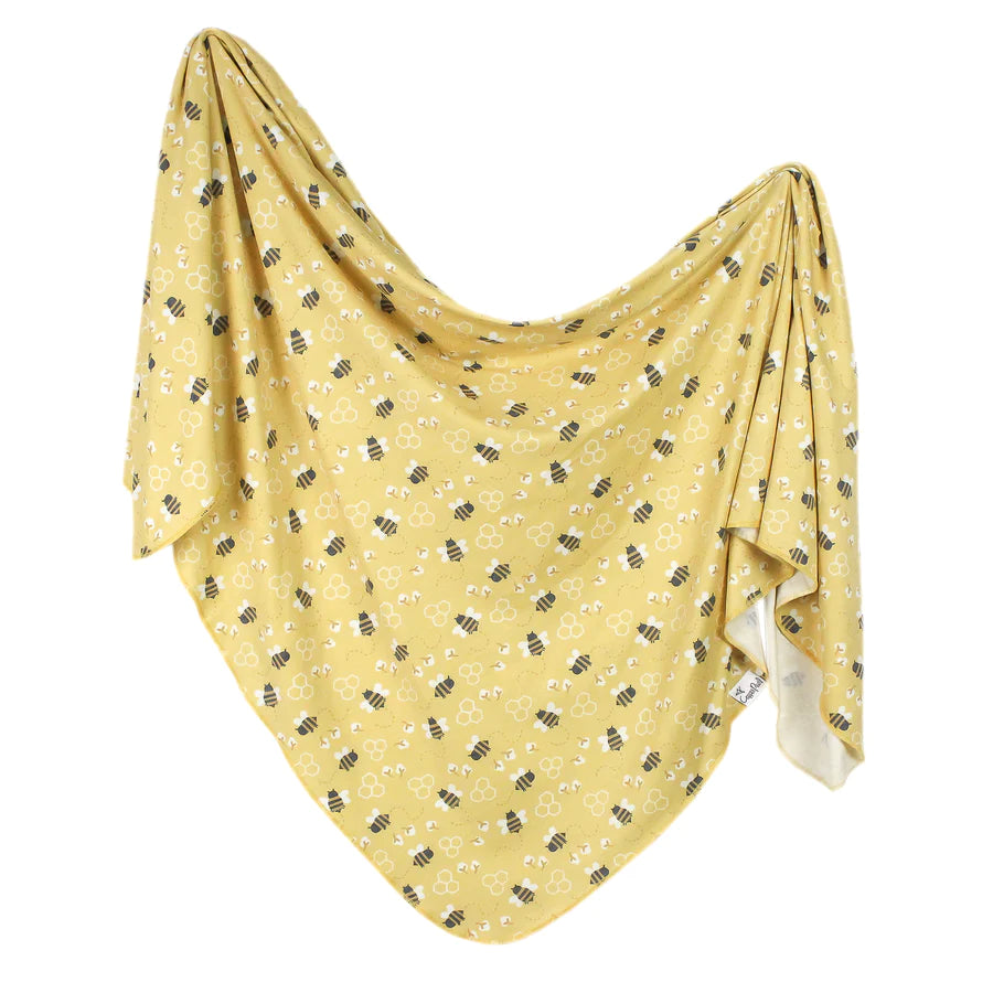 Copper Pearl Knit Swaddle Blanket | Honeycomb