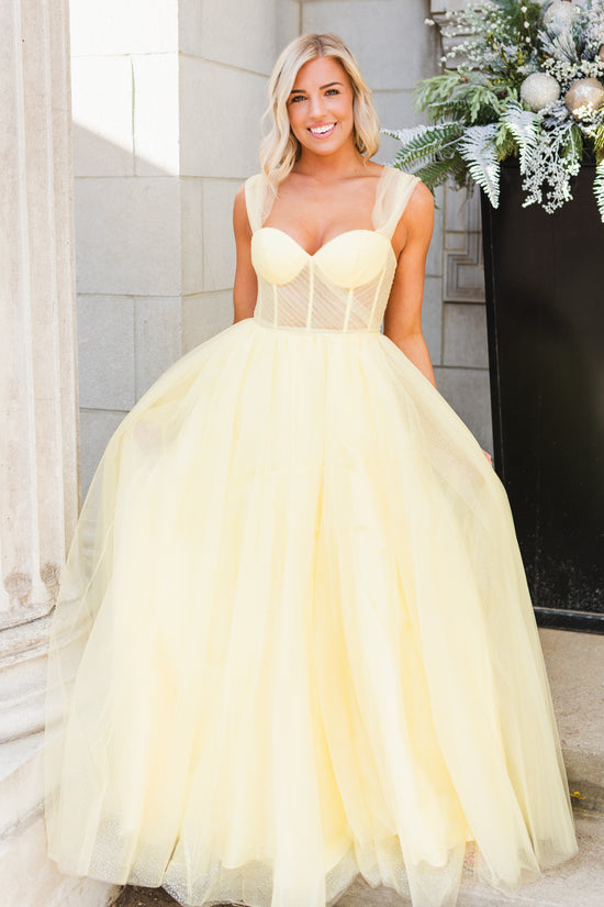 22-719 Prom Dress Yellow