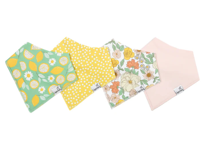Copper Pearl Bandana Bib Set | Lemon
