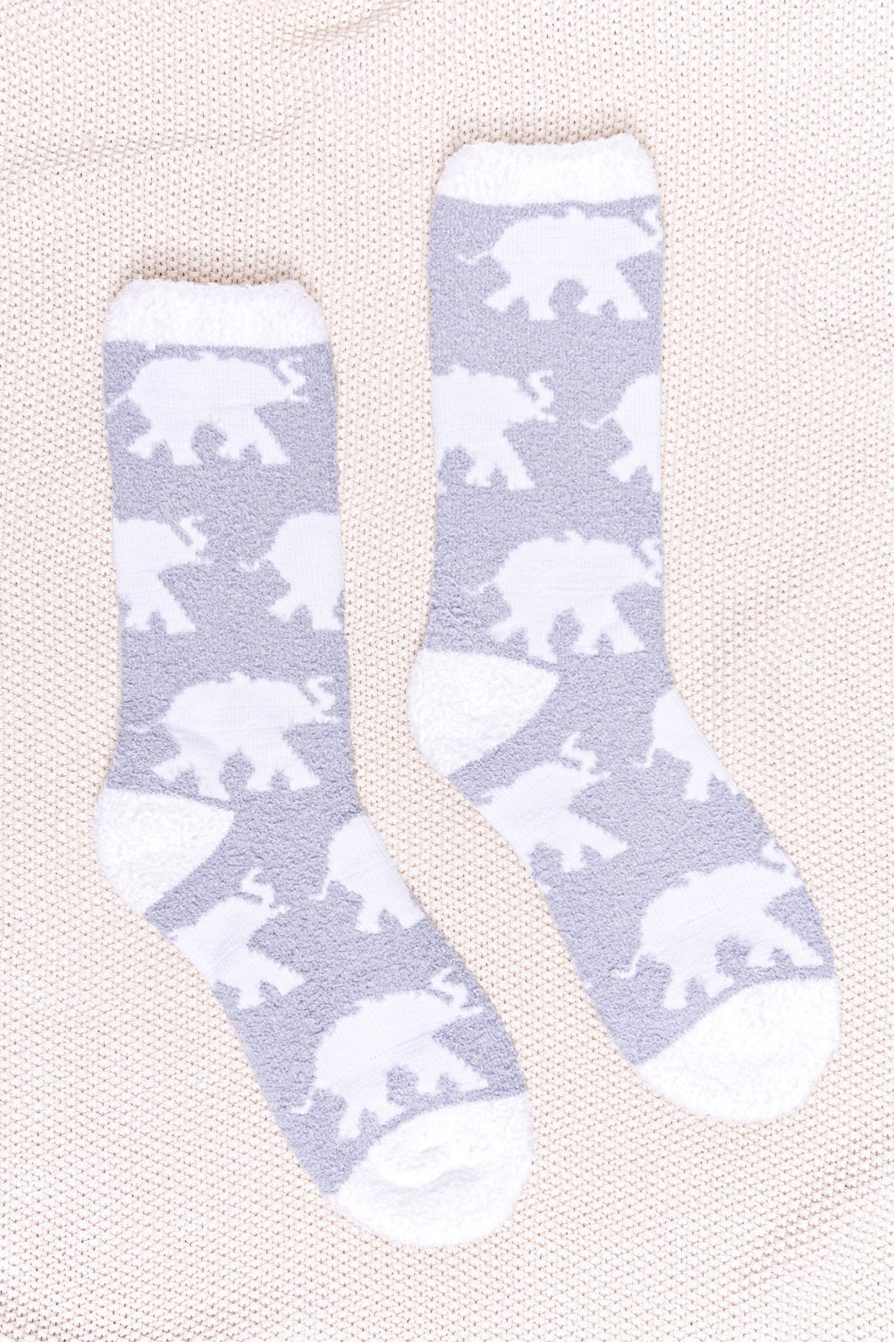 Load image into Gallery viewer, Ivory Ella Allover Ellies Fuzzy Sock
