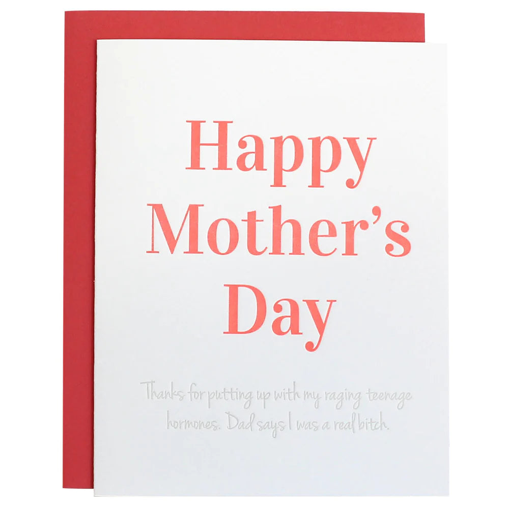 Raging Hormones Mother's Day Letterpress Card