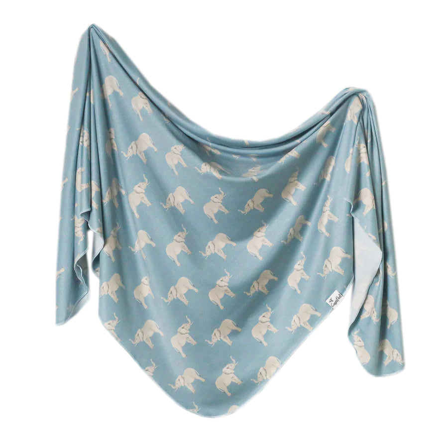 Copper Pearl Knit Swaddle Blanket Single | Peanut