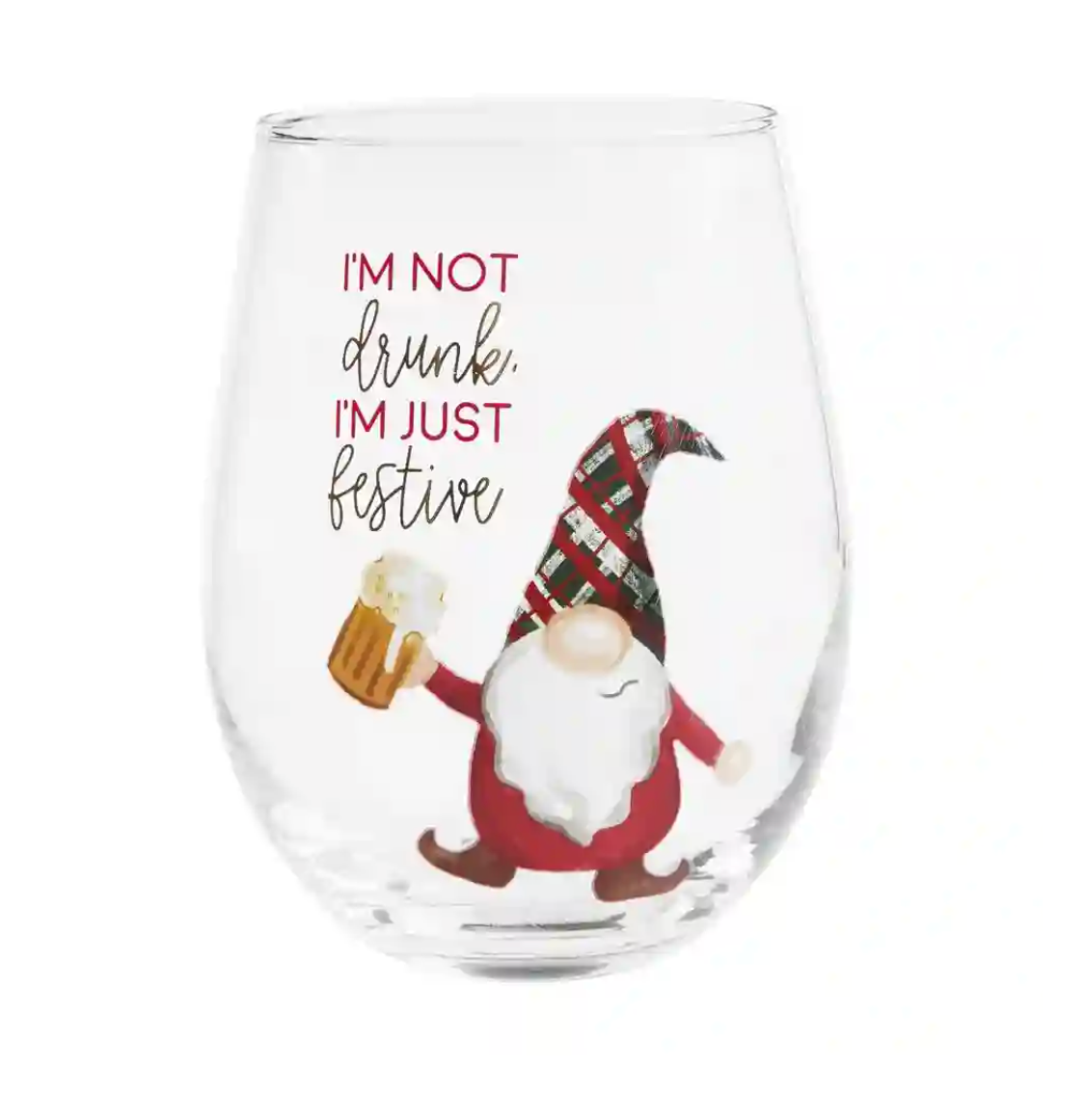 Gnome Drinking Wine Glass