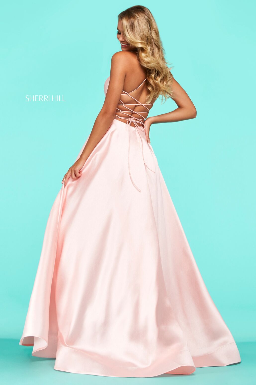 53661 Prom Dress Aqua, Yellow, Coral, Pink