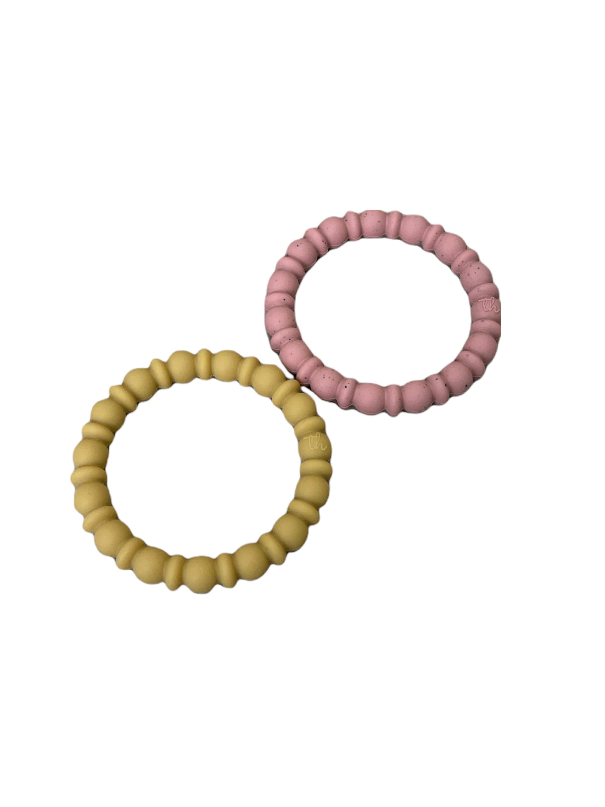 Teething Bracelet Set | Rose Dawn Speckled/Oak Bull