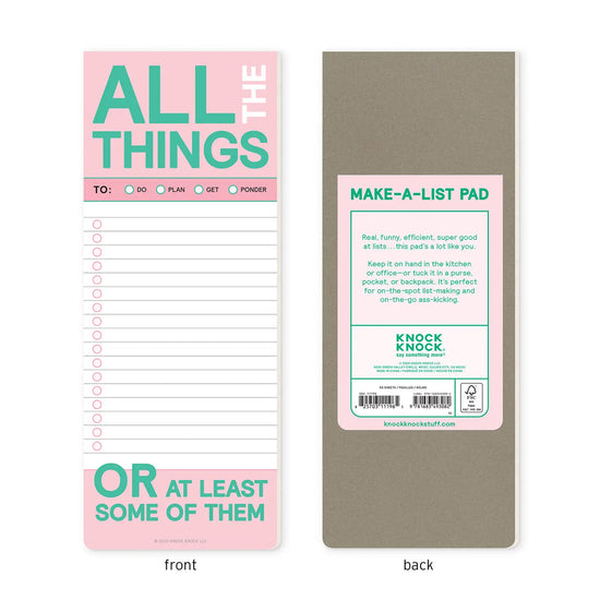 All The Things Make-A-List Pad