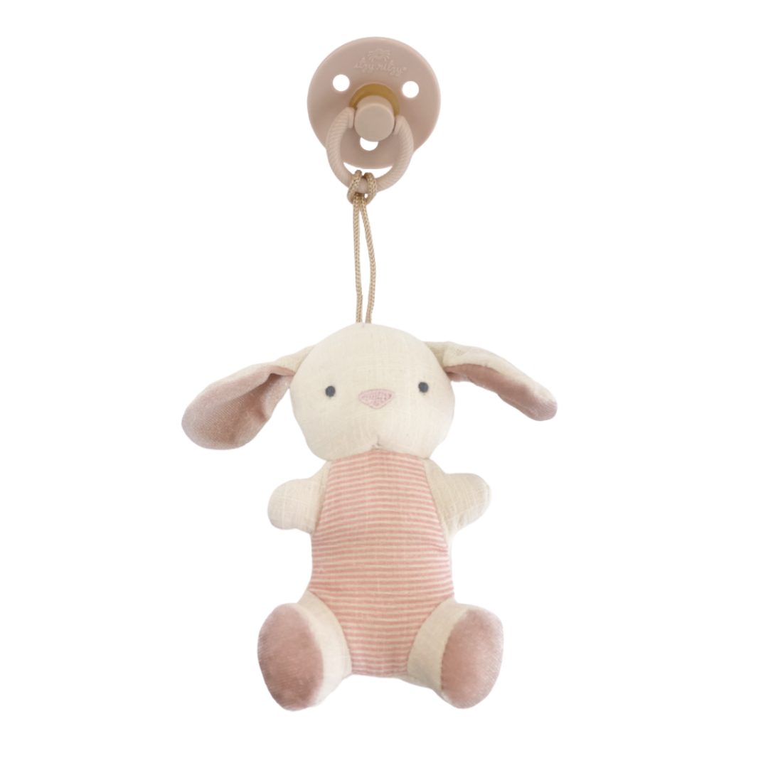 Bitzy Pal Bunny Natural Rubber Pacifier & Stuffed Animal