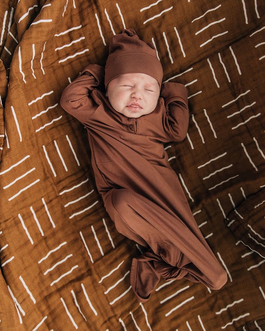 Muslin Swaddle | Mustard Mudcloth